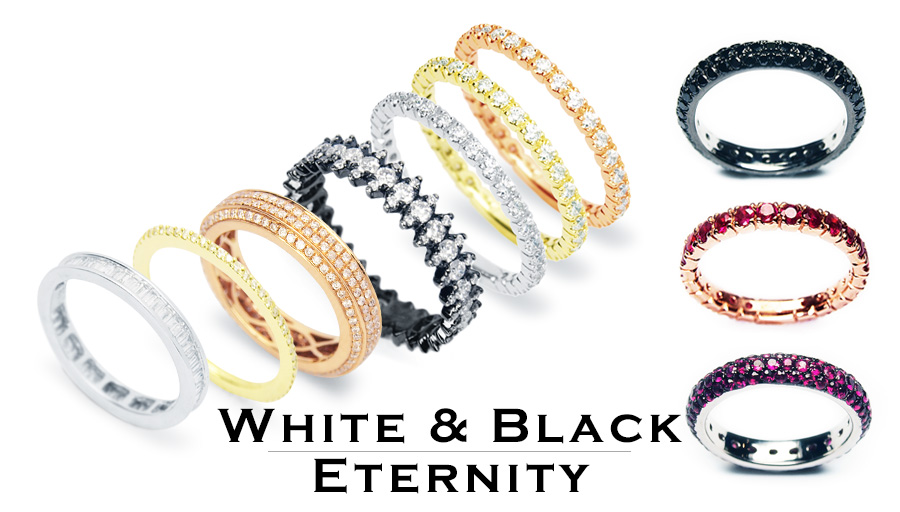 Eternity körbe-köves gyűrű kollekció a White & Black ékszer-től