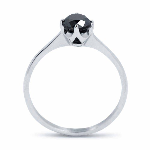 Fekete gyémánt eljegyzési gyűrű - 0,6-0,8ct