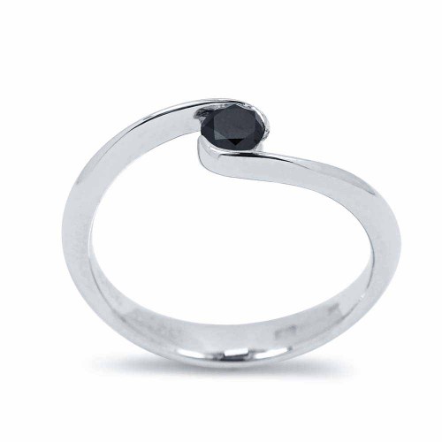 Fekete gyémánt eljegyzési gyűrű - 3,6mm, ölelős