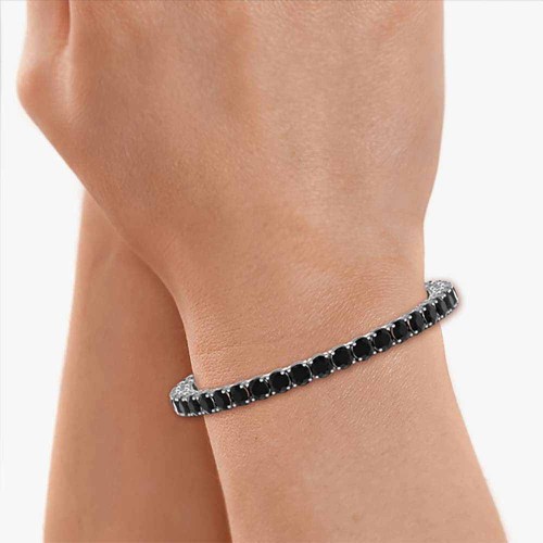Fekete gyémánt tenisz karkötő - 8,8ct