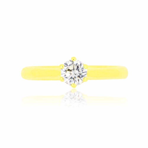 Gyémánt eljegyzési gyűrű, 4,3-4,8mm - 14K arany