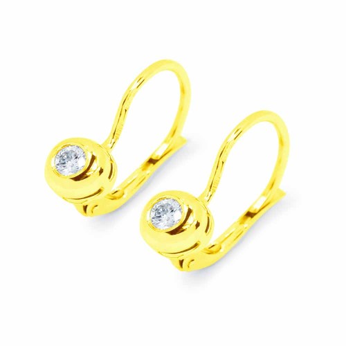 Buton gyémánt fülbevaló - 3-3,2mm - arany