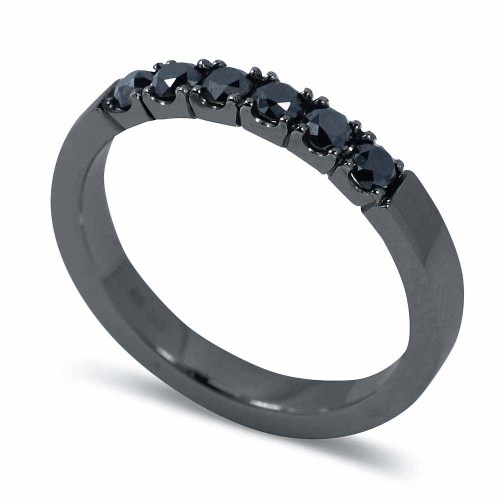 Körbe köves gyémánt gyűrű - 3,0mm fekete