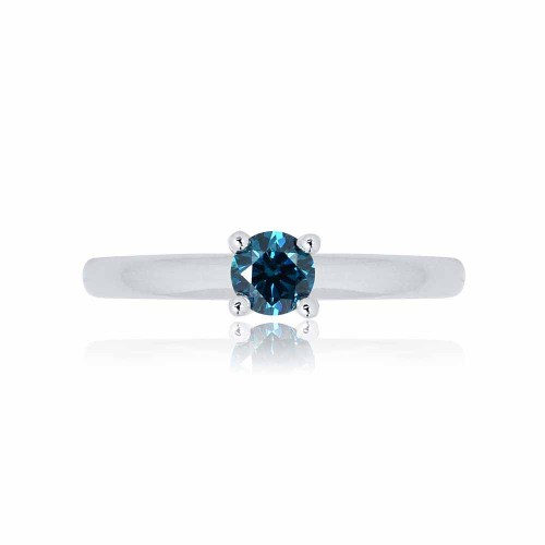 Eljegyzési gyűrű - SolitairEljegyzési gyűrű - Solitaire 3,8-4,2mm - kék gyémánte 3,8-4,2mm - fehérarany