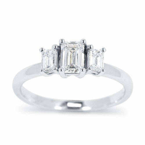 3 Emerald gyémánt eljegyzési gyűrű
