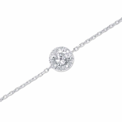 Gyémánt karlánc fehéraranyból - Halo - 0,3ct