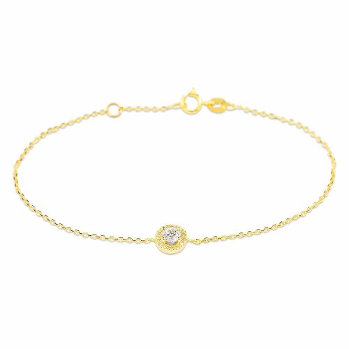 Gyémánt karlánc aranyból - Halo - 0,3ct