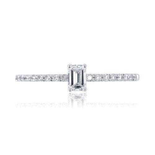 Gyémánt eljegyzési gyűrű - emerald cut - Celeste