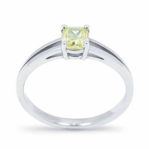 Sárga cushion gyémánt gyűrű - 0,5ct