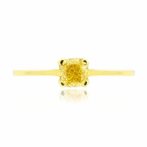Sárga cushion gyémánt gyűrű - 0,67ct