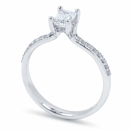 Gyémánt eljegyzési gyűrű - Emerald cut - Corinne