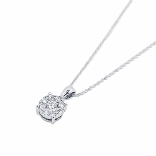 Gyémánt medál, 18K fehérarany - Hortensia