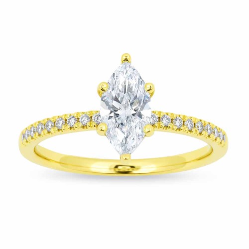 Gyémánt eljegyzési gyűrű - markíz 0,7-0,8ct - arany
