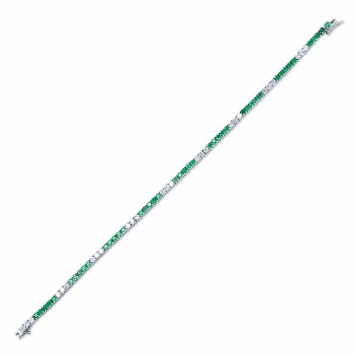 Tenisz karkötő - 3,2ct - smaragd és gyémánt