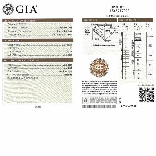 Gyémánt eljegyzési gyűrű - 0,25-0,4ct - fehérarany