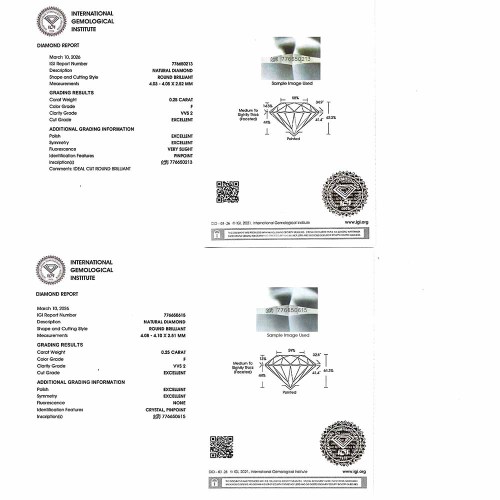 Briliáns gyémánt fülbevaló - 0,6-0,65ct