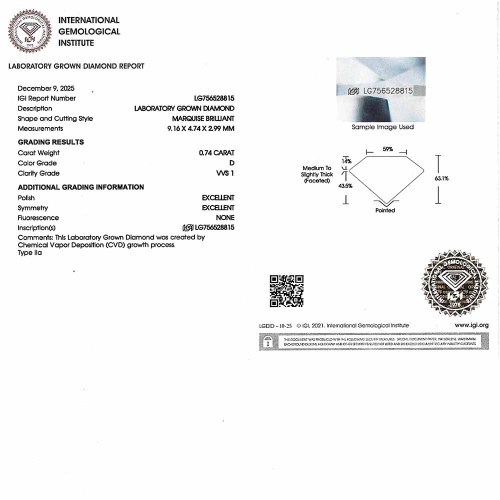 Gyémánt eljegyzési gyűrű - markíz 0,7-0,8ct - fehérarany