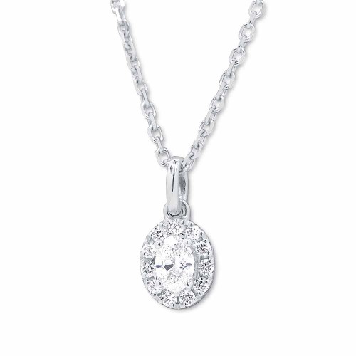Ovális gyémánt medál - 0,17ct - fehérarany