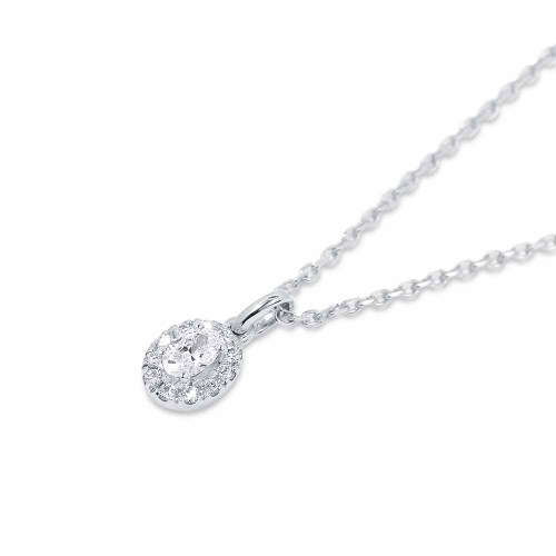 Ovális gyémánt medál - 0,17ct - fehérarany