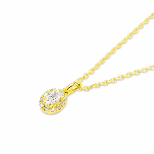 Ovális gyémánt medál - 0,17ct - arany