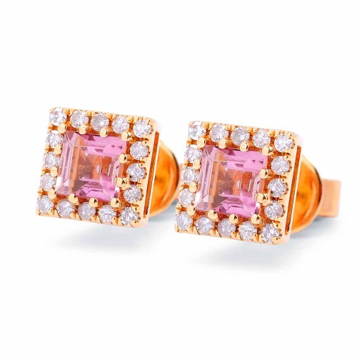 Turmalin fülbevaló rosegold-ból - betűzős