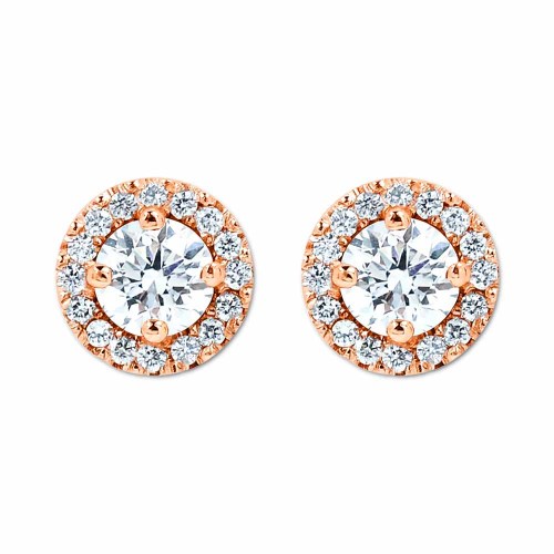 Briliáns gyémánt fülbevaló - 0,6-0,65ct - rosegold