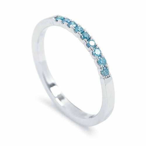 Gyémánt soros gyűrű - Sky blue - 9 kő