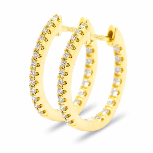 Karika gyémánt fülbevaló, arany - 0,31ct