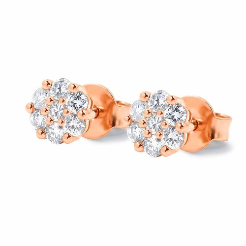 Gyémánt fülbevaló - 14K rose - Sole kicsi