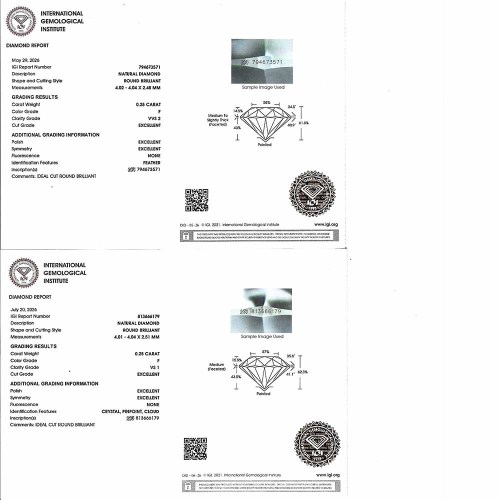 Buton gyémánt fülbevaló - 0,5-0,6ct - arany