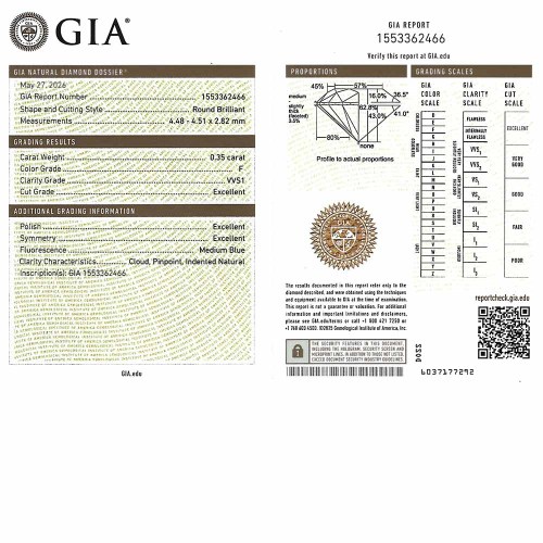 Gyémánt gyűrű - 0,35ct - fehérarany