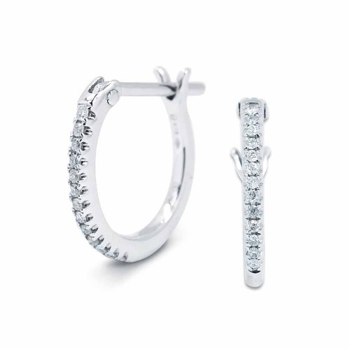 Gyémánt fülbevaló, 0,2ct, fehérarany - Huggy