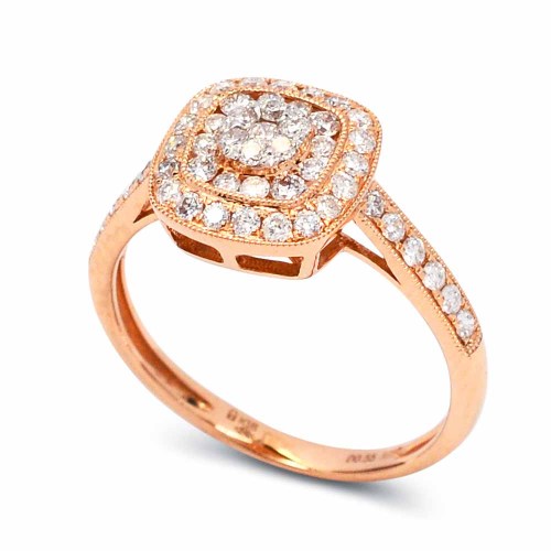 Eljegyzési gyűrű gyémánttal - Bourbon - rosegold