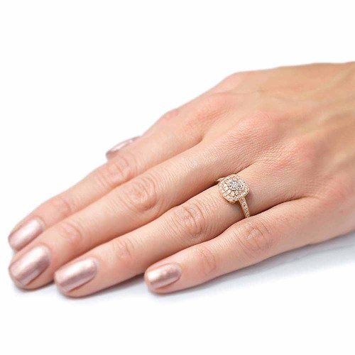 Eljegyzési gyűrű gyémánttal - Bourbon - rosegold