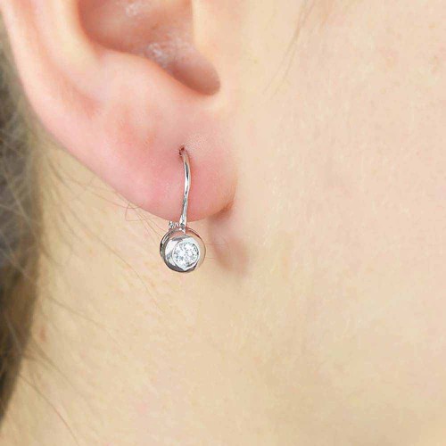 Buton gyémánt fülbevaló - 3-3,6mm - fehérarany