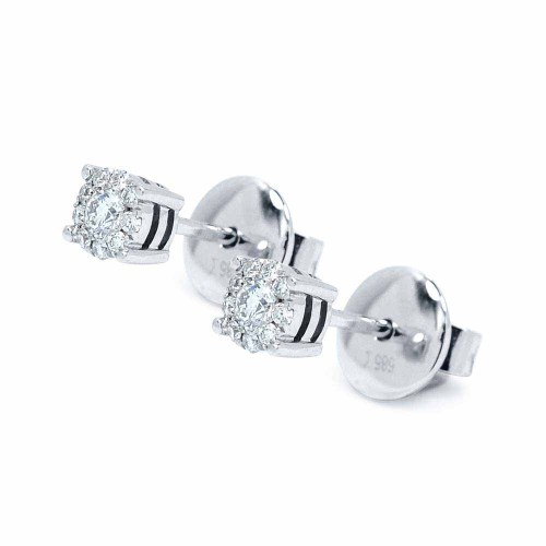 Briliáns gyémánt fülbevaló, fehérarany - 0,16ct