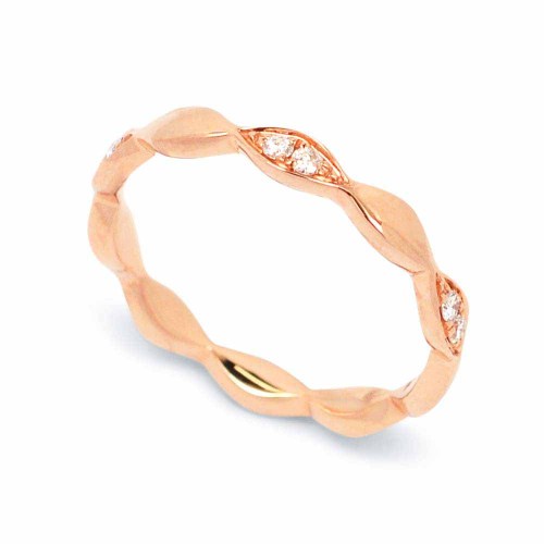 Gyémánt körbe köves gyűrű - Scala rosegold