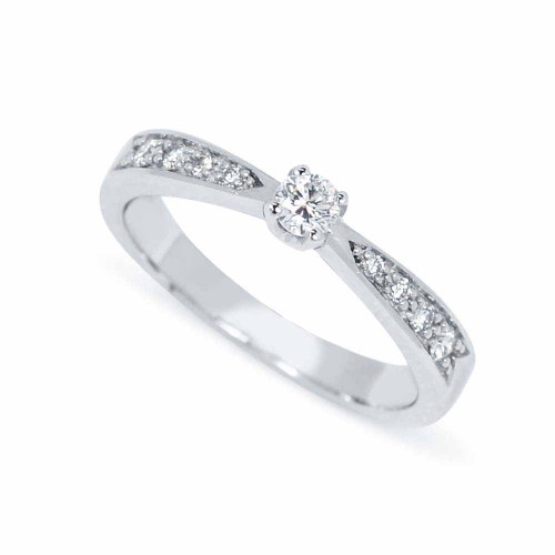 Briliáns eljegyzési gyűrű - 0,2ct - fehérarany