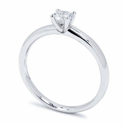Eljegyzési gyűrű - Solitaire 3,8-4,2mm - fehérarany