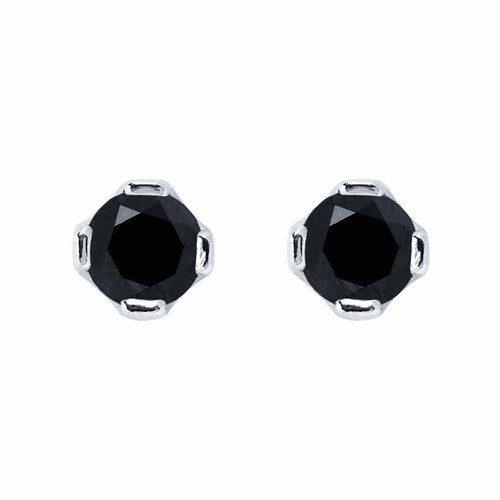 Fekete gyémánt fülbevaló - 3,0mm - Kehely