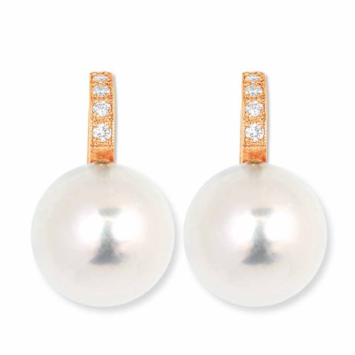 11mm igazgyöngyös fülbevaló - rosegold