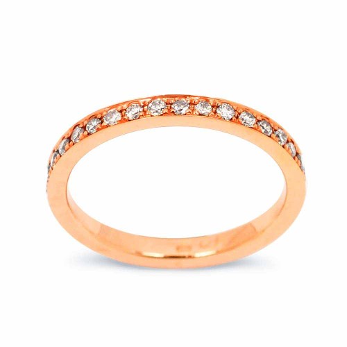 Körbe köves gyémánt gyűrű - rosegold - peremes