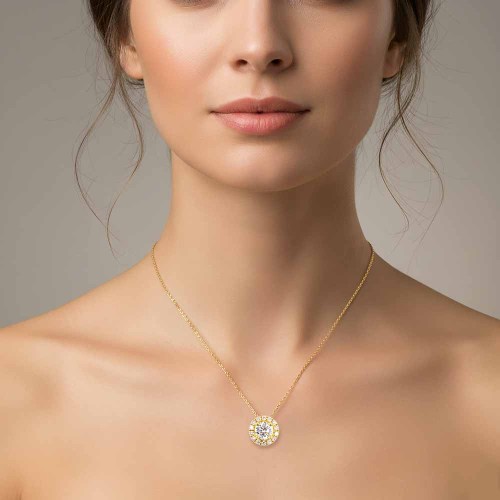 Briliáns gyémánt nyakék - 0,35ct - Halo
