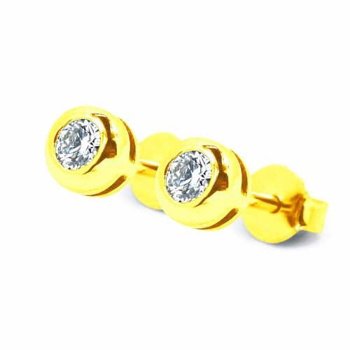 Buton gyémánt fülbevaló - 0,25-0,4ct - arany