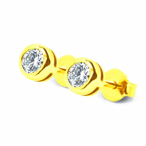 Buton gyémánt fülbevaló - 0,5-0,6ct - arany