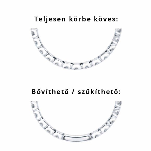Körbe köves gyémánt gyűrű, fehérarany - 1,5mm
