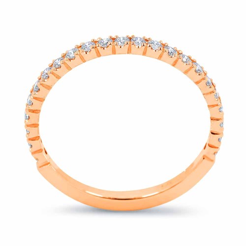 Körbe köves gyémánt gyűrű, rosegold - 1,5mm