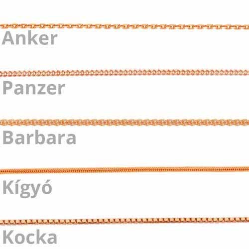 arany lánc típusok