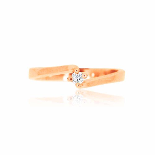 Eljegyzési gyűrű, csavart 4 íves, rosegold